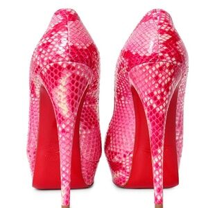 Christian Louboutin Pink Python Lady Peep 150 Pumps – New, Never Worn
